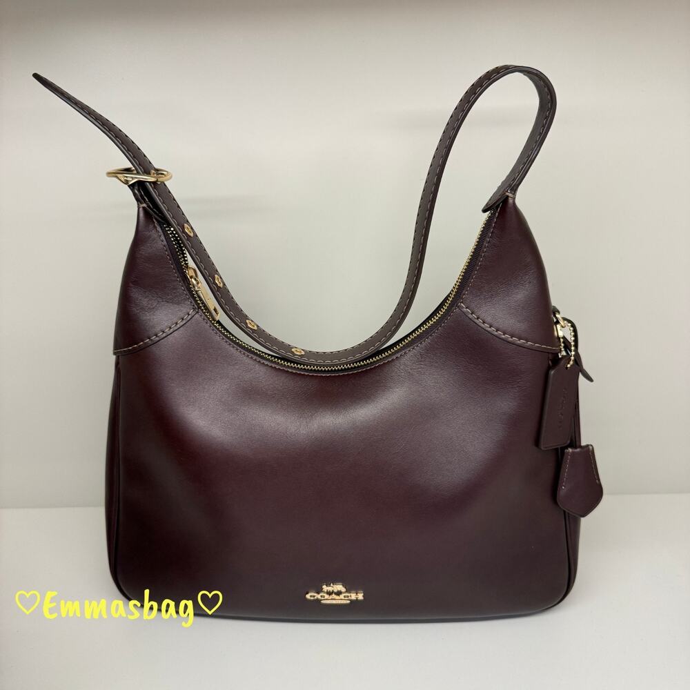 Coach Ella Shoulder Bag CCE48 smooth leather/Gold/Espresso